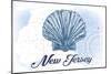 New Jersey - Scallop Shell - Blue - Coastal Icon-Lantern Press-Mounted Art Print