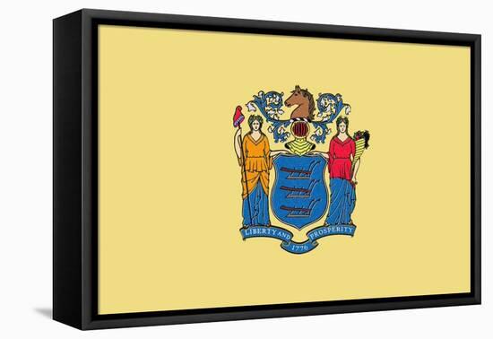 New Jersey State Flag-Lantern Press-Framed Stretched Canvas