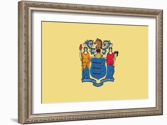 New Jersey State Flag-Lantern Press-Framed Art Print