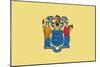 New Jersey State Flag-Lantern Press-Mounted Art Print
