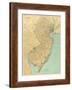 New Jersey State Map, c.1888-null-Framed Art Print