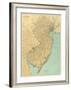 New Jersey State Map, c.1888-null-Framed Art Print