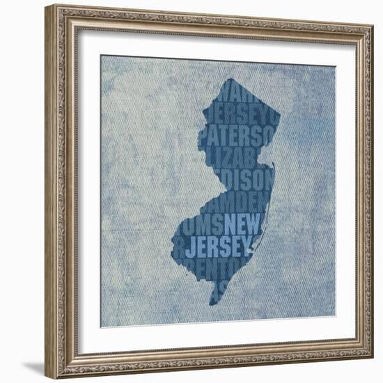 New Jersey State Words-David Bowman-Framed Giclee Print