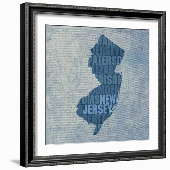 New Jersey State Words-David Bowman-Framed Giclee Print