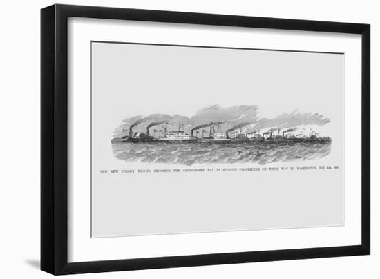 New Jersey Troops Cross the Chesapeake on their Way to Washington-Frank Leslie-Framed Art Print