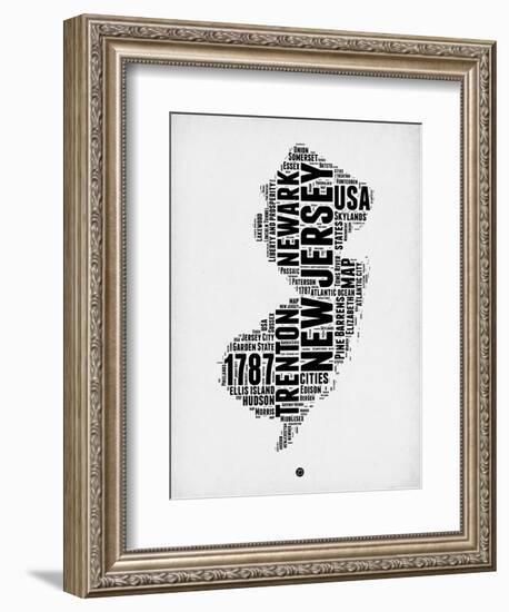 New Jersey Word Cloud 2-NaxArt-Framed Premium Giclee Print