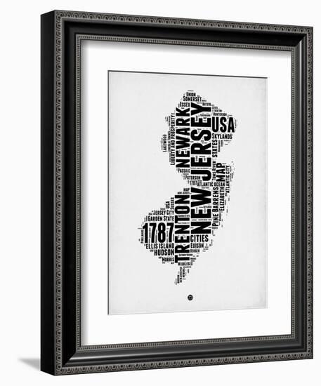 New Jersey Word Cloud 2-NaxArt-Framed Premium Giclee Print