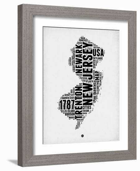 New Jersey Word Cloud 2-NaxArt-Framed Art Print