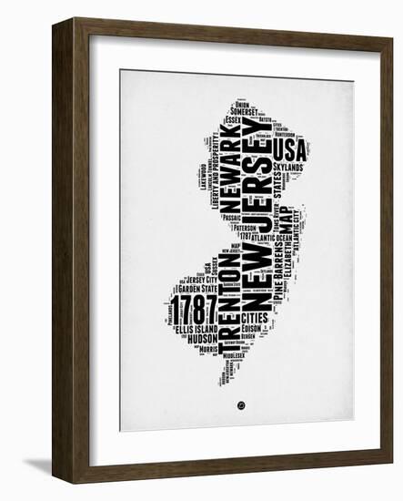 New Jersey Word Cloud 2-NaxArt-Framed Art Print