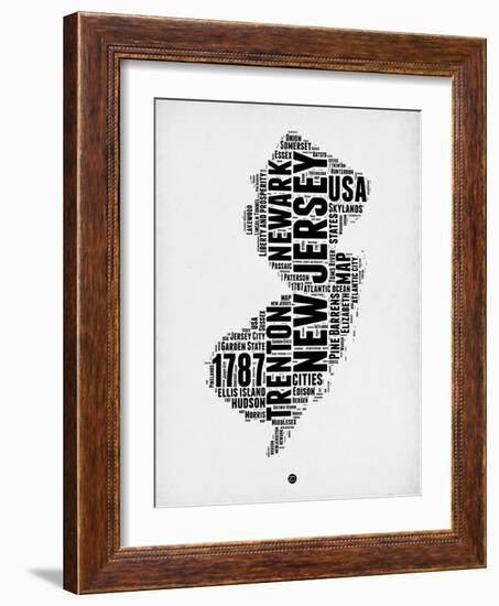 New Jersey Word Cloud 2-NaxArt-Framed Art Print