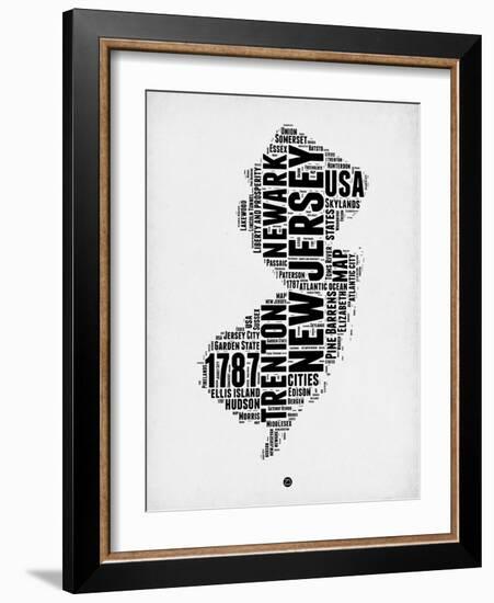 New Jersey Word Cloud 2-NaxArt-Framed Art Print