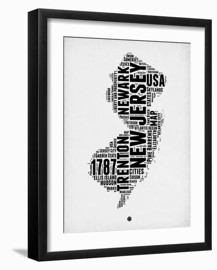 New Jersey Word Cloud 2-NaxArt-Framed Art Print