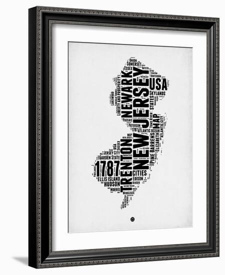New Jersey Word Cloud 2-NaxArt-Framed Art Print