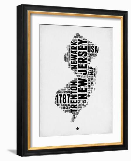 New Jersey Word Cloud 2-NaxArt-Framed Art Print