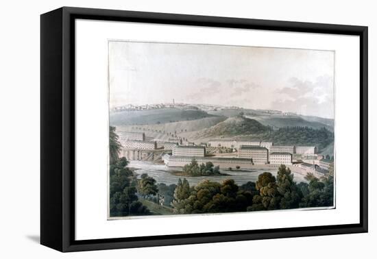 New Lanark Mills, Scotland, C1815-null-Framed Premier Image Canvas