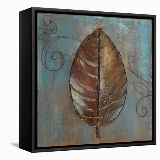 New Leaf V (Blue)-Patricia Pinto-Framed Stretched Canvas