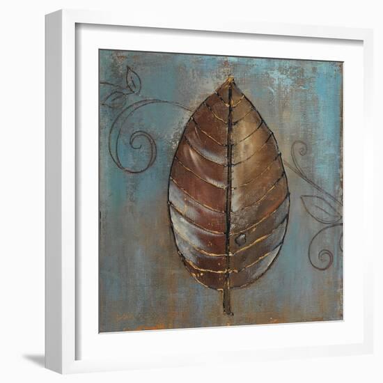 New Leaf V (Blue)-Patricia Pinto-Framed Art Print