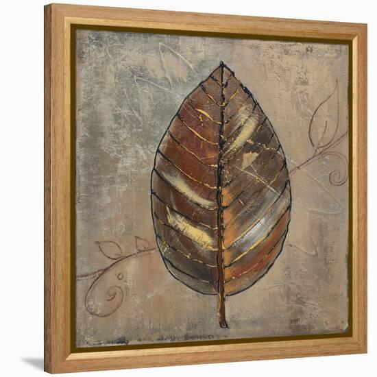 New Leaf VIII (taupe)-Patricia Pinto-Framed Stretched Canvas