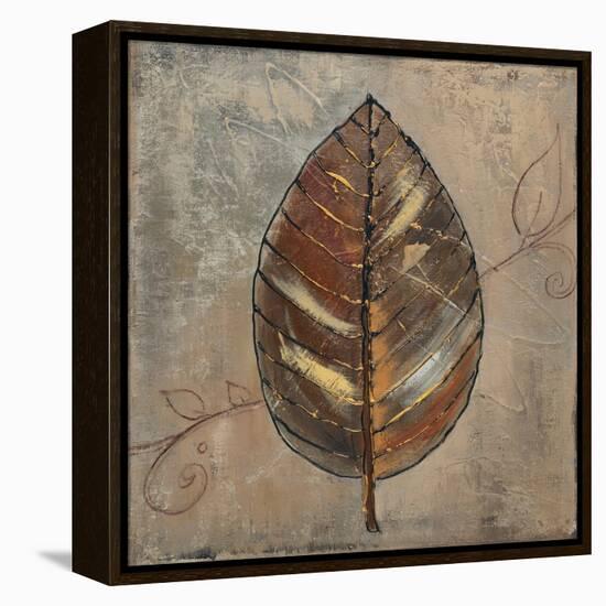 New Leaf VIII (taupe)-Patricia Pinto-Framed Stretched Canvas