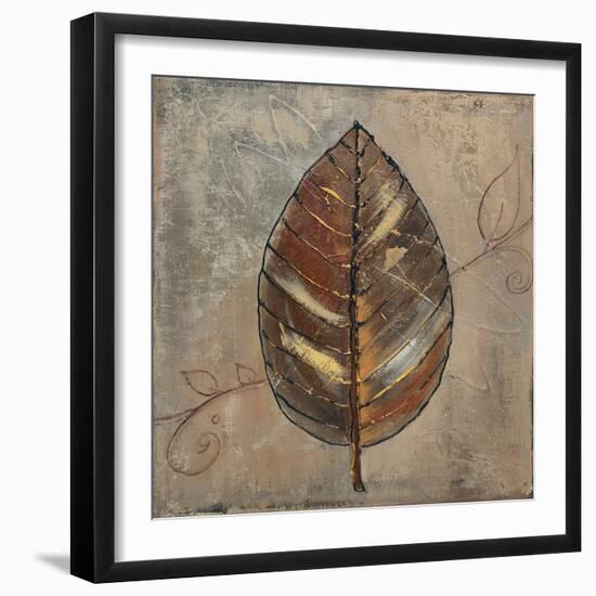 New Leaf VIII (taupe)-Patricia Pinto-Framed Art Print