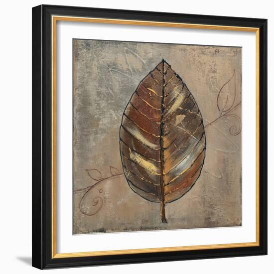 New Leaf VIII (taupe)-Patricia Pinto-Framed Art Print