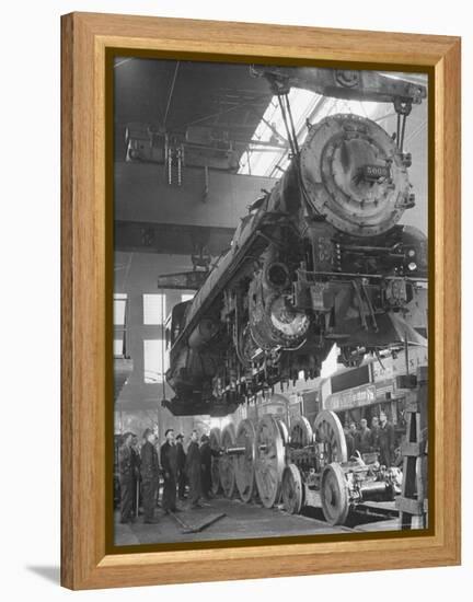 New Locomotives Being Built in Main Shop-Bernard Hoffman-Framed Premier Image Canvas