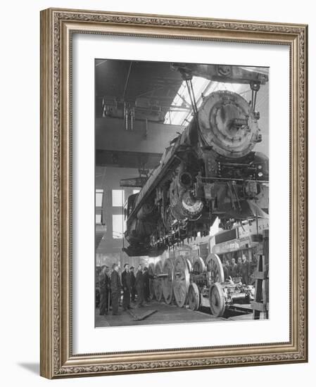New Locomotives Being Built in Main Shop-Bernard Hoffman-Framed Photographic Print
