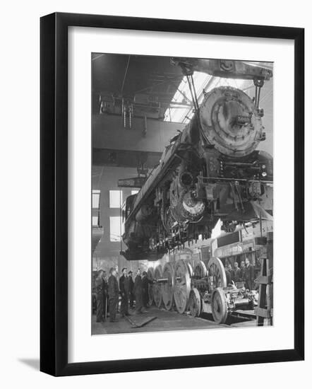 New Locomotives Being Built in Main Shop-Bernard Hoffman-Framed Photographic Print