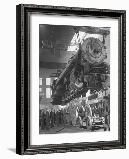 New Locomotives Being Built in Main Shop-Bernard Hoffman-Framed Photographic Print