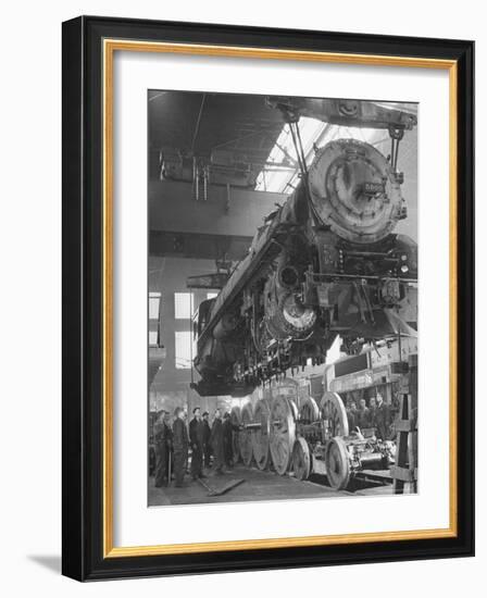 New Locomotives Being Built in Main Shop-Bernard Hoffman-Framed Photographic Print