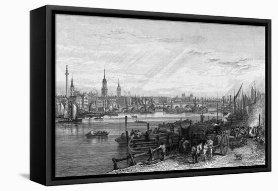 New London Bridge 1826-George Cooke-Framed Stretched Canvas