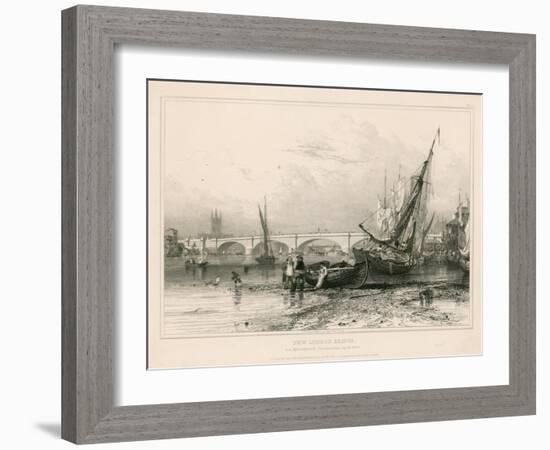 New London Bridge, from Billingsgate (Low Water) Drawn 31 July 1832-Edward William Cooke-Framed Giclee Print