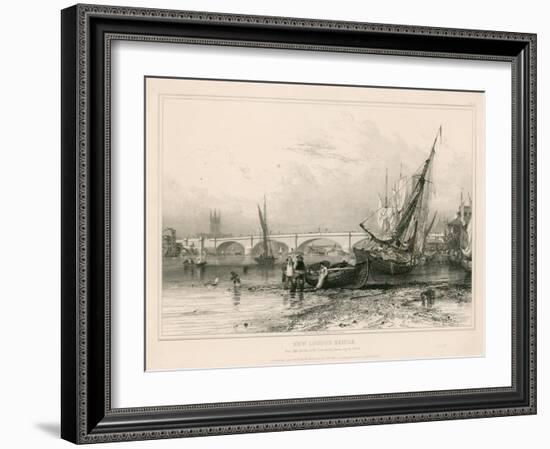 New London Bridge, from Billingsgate (Low Water) Drawn 31 July 1832-Edward William Cooke-Framed Giclee Print