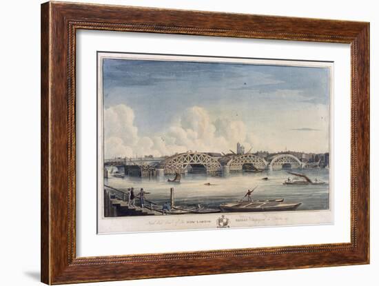 New London Bridge, London, 1827-G Yates-Framed Giclee Print