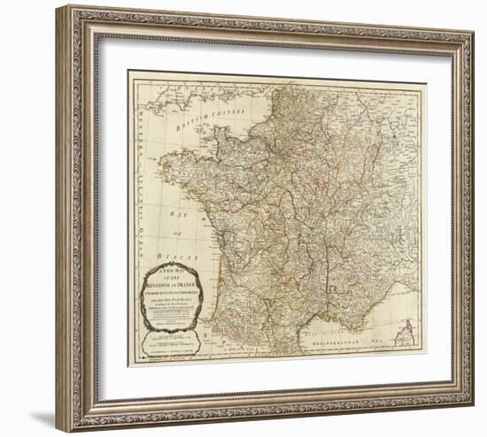 New Map of the Kingdom of France, c.1790-Thomas Kitchin-Framed Art Print