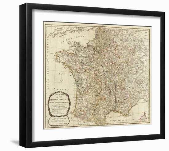 New Map of the Kingdom of France, c.1790-Thomas Kitchin-Framed Art Print