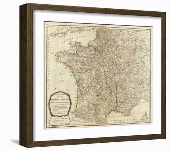 New Map of the Kingdom of France, c.1790-Thomas Kitchin-Framed Art Print