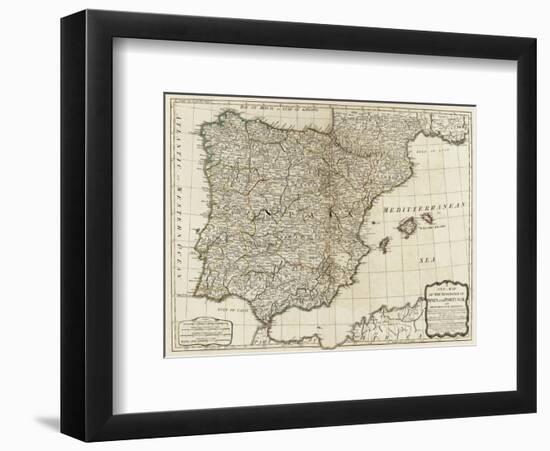 New Map of the Kingdoms of Spain and Portugal, c.1790-Thomas Kitchin-Framed Art Print