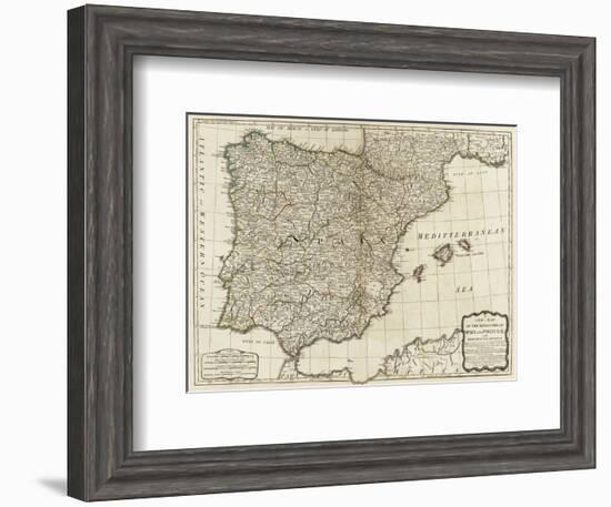 New Map of the Kingdoms of Spain and Portugal, c.1790-Thomas Kitchin-Framed Art Print