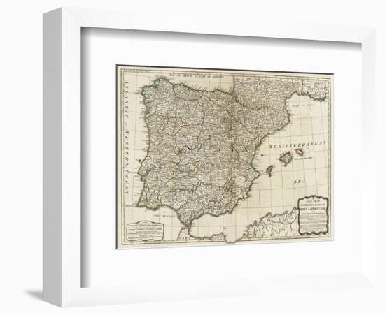 New Map of the Kingdoms of Spain and Portugal, c.1790-Thomas Kitchin-Framed Art Print