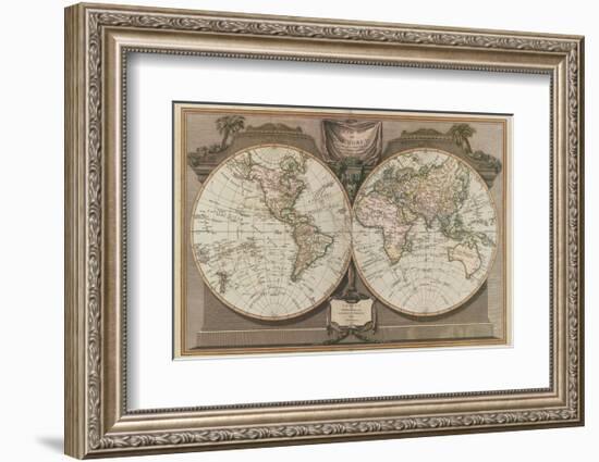 New Map of the World-Vintage Reproduction-Framed Art Print