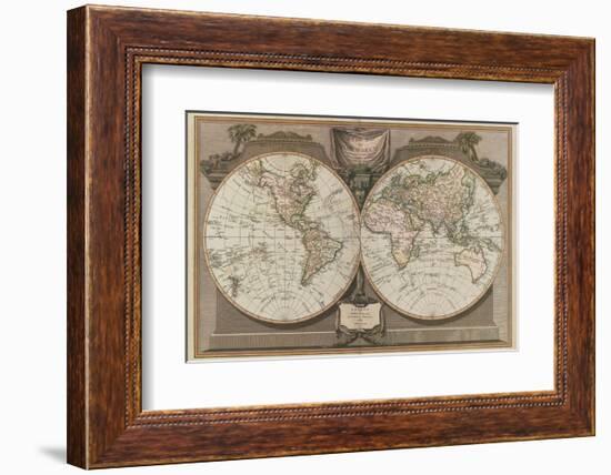 New Map of the World-Vintage Reproduction-Framed Art Print