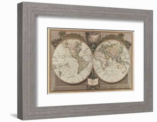 New Map of the World-Vintage Reproduction-Framed Art Print