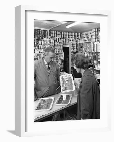 New Metric System of Selling Bacon, Stocksbridge, Sheffield, South Yorkshire, 1966-Michael Walters-Framed Photographic Print