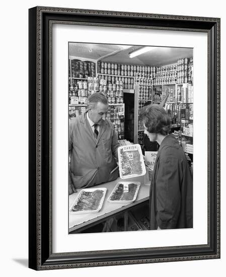 New Metric System of Selling Bacon, Stocksbridge, Sheffield, South Yorkshire, 1966-Michael Walters-Framed Photographic Print