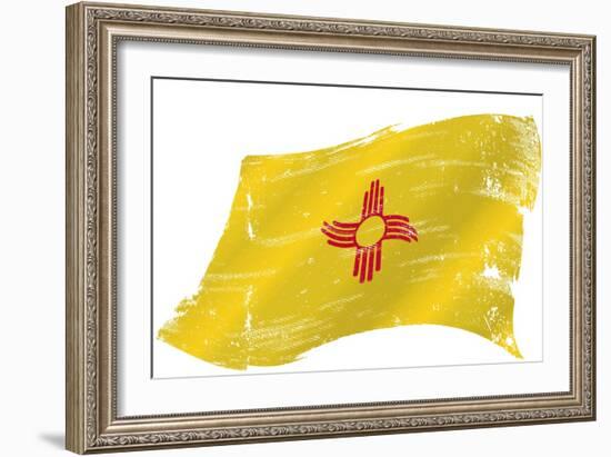 New Mexico Grunge Flag. A Grunge Flag of New Mexico in the Win with a Texture-TINTIN75-Framed Art Print