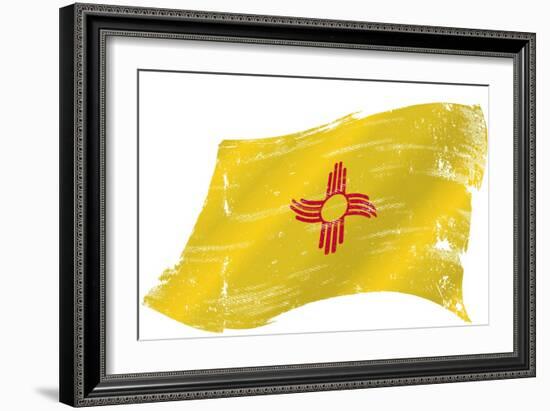 New Mexico Grunge Flag. A Grunge Flag of New Mexico in the Win with a Texture-TINTIN75-Framed Art Print