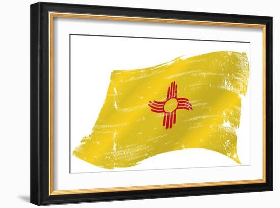 New Mexico Grunge Flag. A Grunge Flag of New Mexico in the Win with a Texture-TINTIN75-Framed Art Print