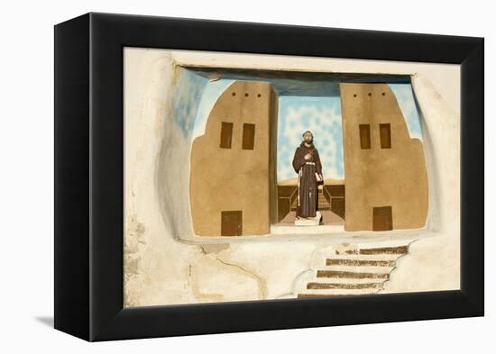 New Mexico. Painting in the Mission San Jose De La Laguna-Luc Novovitch-Framed Premier Image Canvas