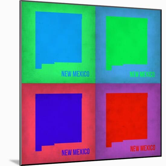 New Mexico Pop Art Map 1-NaxArt-Mounted Art Print